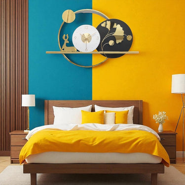 The Luxe Ginko Leaf & Deer Clock (28.5 x 18.5 Inches)